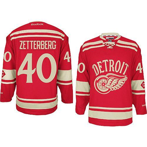 Red Wings #40 Henrik Zetterberg Red 2014 Winter Classic Stitched NHL Jersey