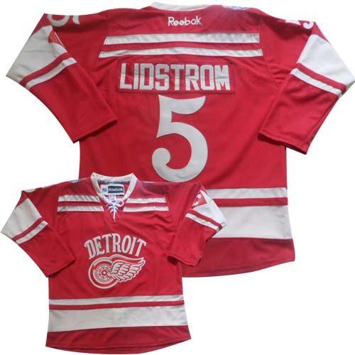 Red Wings #5 Nicklas Lidstrom Red 2014 Winter Classic Stitched NHL Jersey