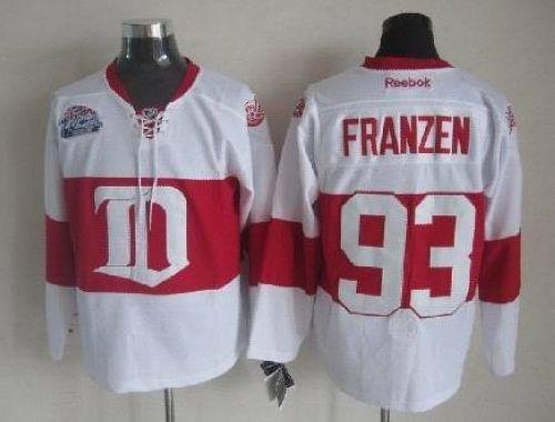 Red Wings #93 Johan Franzen White Winter Classic Stitched NHL Jersey