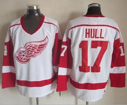 Red Wings #17 Brett Hull White CCM Throwback Stitched NHL Jersey