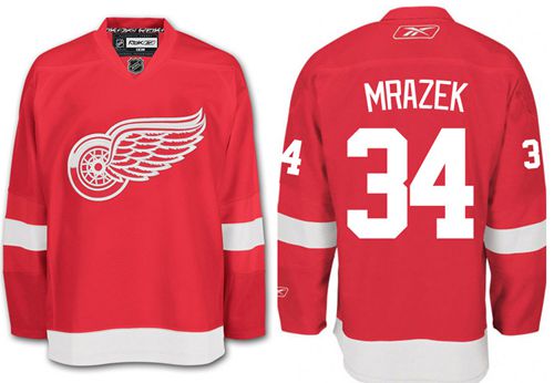 Red Wings #34 Petr Mrazek Red Stitched NHL Jersey