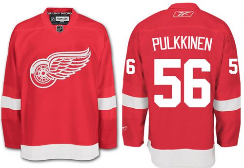 Red Wings #56 Teemu Pulkkinen Red Stitched NHL Jersey