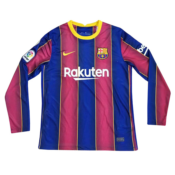 20 21 Barcelona Home Long Sleeve Soccer Jersey