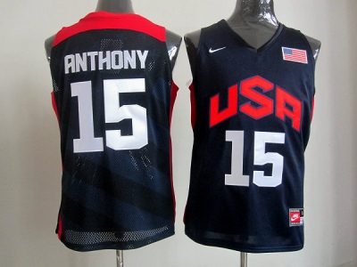 2012 usa jerseys #15 rnthony Blue NBA Jerseys