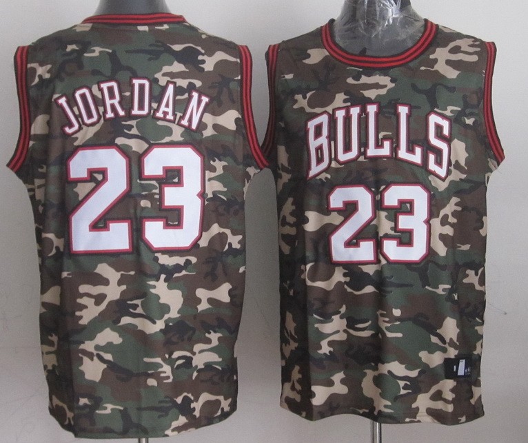 2013 NBA Chicago Bulls 23 Michael Jordan Swingman Fashion Camouflage Camo Jersey52228