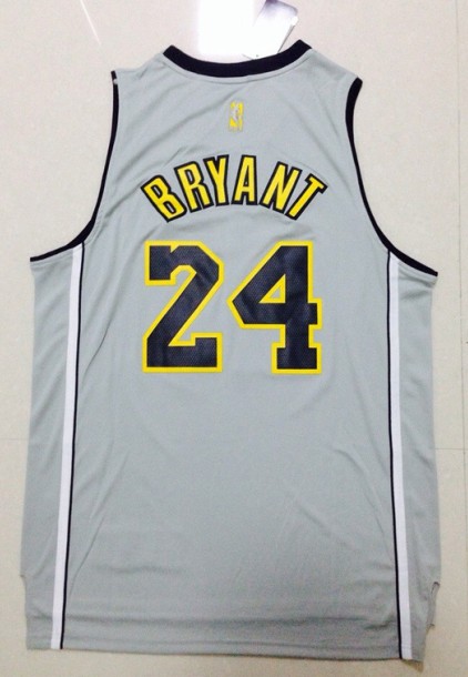 2013 New  NBA Los Angeles Lakers 24 Kobe Bryant New Revolution 30 Swingman Fashion Gray Jerseys
