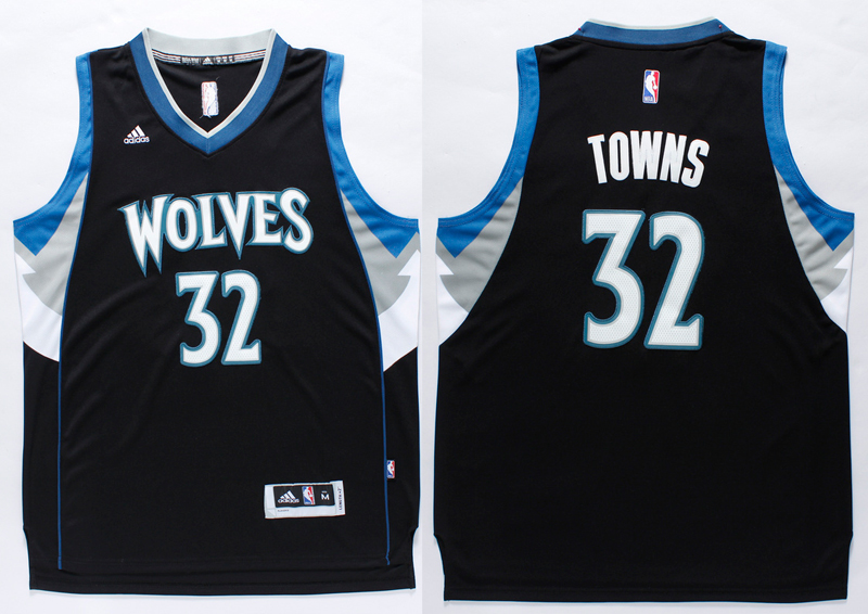 2014   2015  NBA Minnesota Timberwolves 32 Karl Anthony Towns Jersey New Revolution 30 Swingman Road Black Jersey