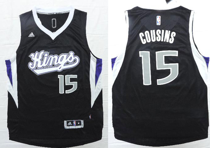 2014   2015  NBA Sacramento Kings 15 DeMarcus Cousins New Revolution 30 Swingman Black Jersey