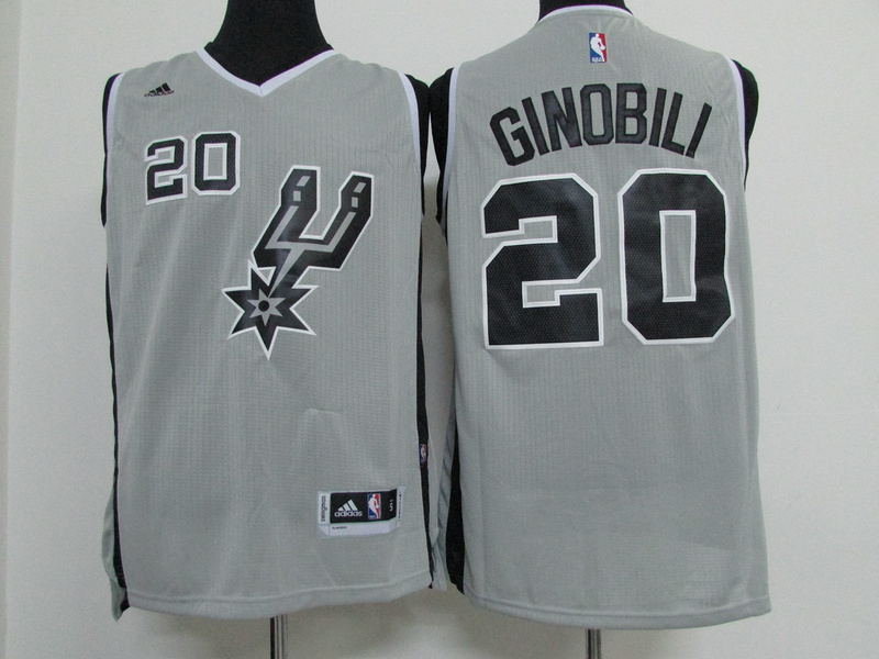 2014   2015  NBA San Antonio Spurs 20 Manu Ginobili New Revolution 30 Swingman Road Grey Jersey