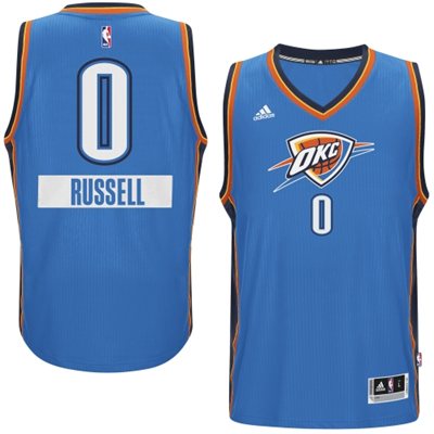 2014 15 Christmas Day Oklahoma City Thunder 0 Russell Westbrook  Light Blue Swingman Road Jersey