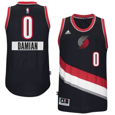 2014 15 Christmas Day Portland Trail Blazers 0 Damian Lillard  Black  Swingman Road Jersey