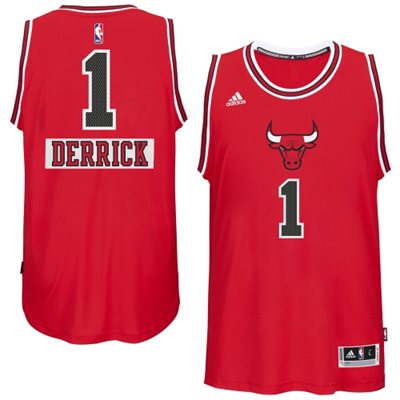 2014 15 Christmas Day jersey Chicago Bulls 1 Derrick Rose  Red Swingman Road Jersey