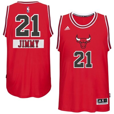 2014 15 Christmas Day jersey Chicago Bulls 21 Jimmy Butler  Red Swingman Road Jersey