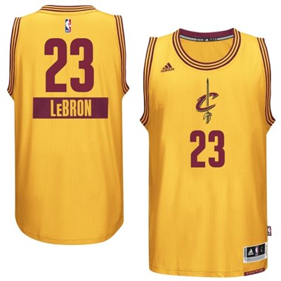 2014 15 Christmas Day jersey Cleveland Cavaliers 23 LeBron James  Gold Swingman Alternate Jersey