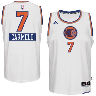 2014 15 Christmas Day jersey New York Knicks 7 Carmelo Anthony  White Swingman Home Jersey