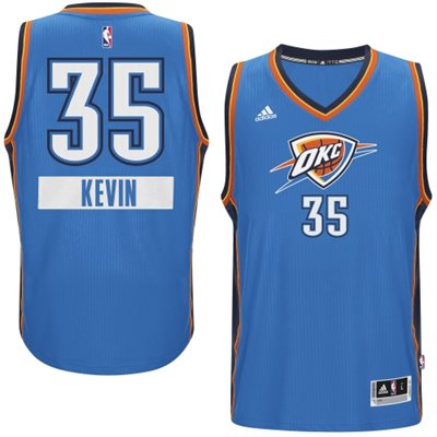 2014 15 Christmas Day jersey Oklahoma City Thunder 35 Kevin Durant  Light Blue Swingman Road Jersey