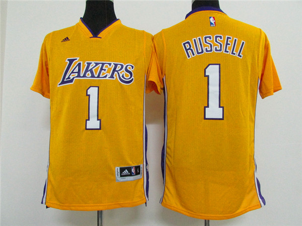 2014 15 Los Angeles Lakers 1 D Angelo Russell  yellow Pride Swingman Jersey