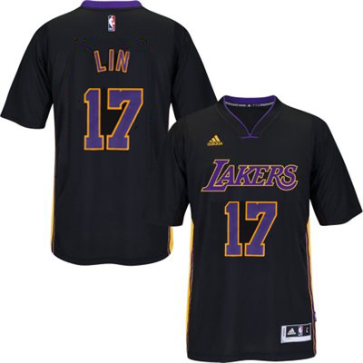2014 15 Los Angeles Lakers 17 Jeremy Lin Kobe Bryant  Black Pride Swingman Jersey