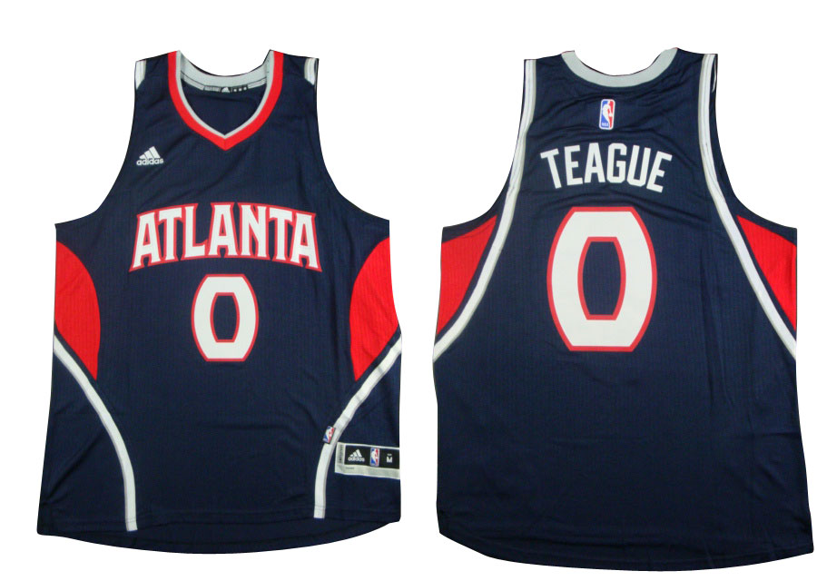 2014 2015  NBA Atlanta Hawks 0 Jeff Teague New Revolution 30 Swingman Blue Jerseys