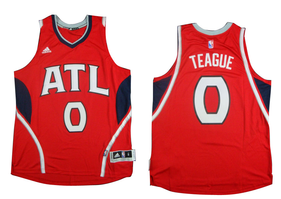 2014 2015  NBA Atlanta Hawks 0 Jeff Teague New Revolution 30 Swingman Red Jerseys