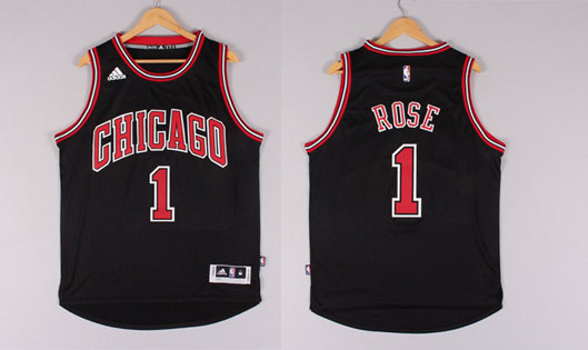 2014 2015  NBA Chicago Bulls 1 Derrick Rose New Revolution 30 Swingman Black Jersey