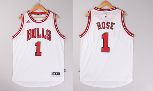 2014 2015  NBA Chicago Bulls 1 Derrick Rose New Revolution 30 Swingman White Jersey