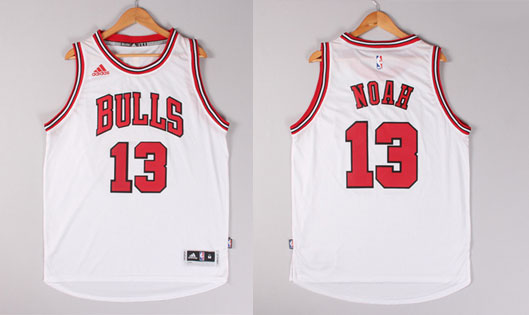 2014 2015  NBA Chicago Bulls 13 Joakim Noah New Revolution 30 Swingman White Jersey