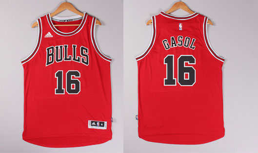 2014 2015  NBA Chicago Bulls 16 Pau Gasol New Revolution 30 Swingman Red Jersey