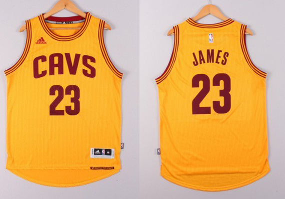 2014 2015  NBA Cleveland Cavaliers 23 Lebron James New Revolution 30 Swingman Yellow Jersey