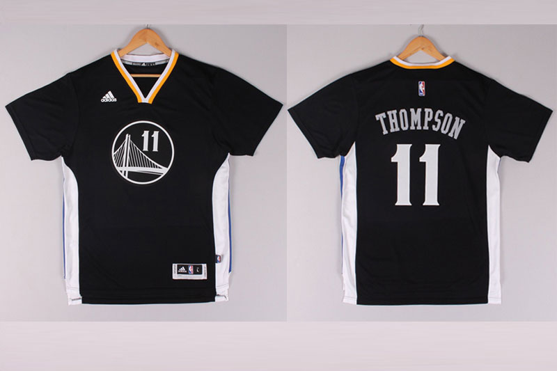 2014 2015  NBA Golden State Warriors 11 Klay Thompson New Revolution 30 Swingman Black Jerseys