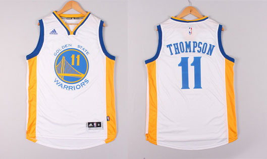 2014 2015  NBA Golden State Warriors 11 Klay Thompson New Revolution 30 Swingman White Jerseys