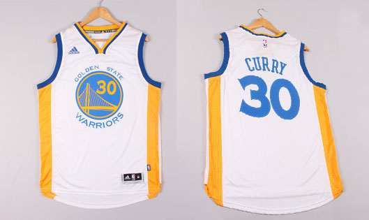 2014 2015  NBA Golden State Warriors 30 Stephen Curry New Revolution 30 Swingman White Jerseys