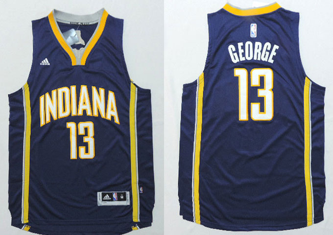 2014 2015  NBA Indiana Pacers 13 Paul George New Revolution 30 Swingman Dark Blue Jerseys