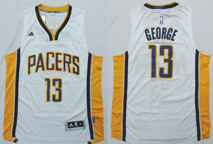 2014 2015  NBA Indiana Pacers 13 Paul George New Revolution 30 Swingman Dark White Jerseys