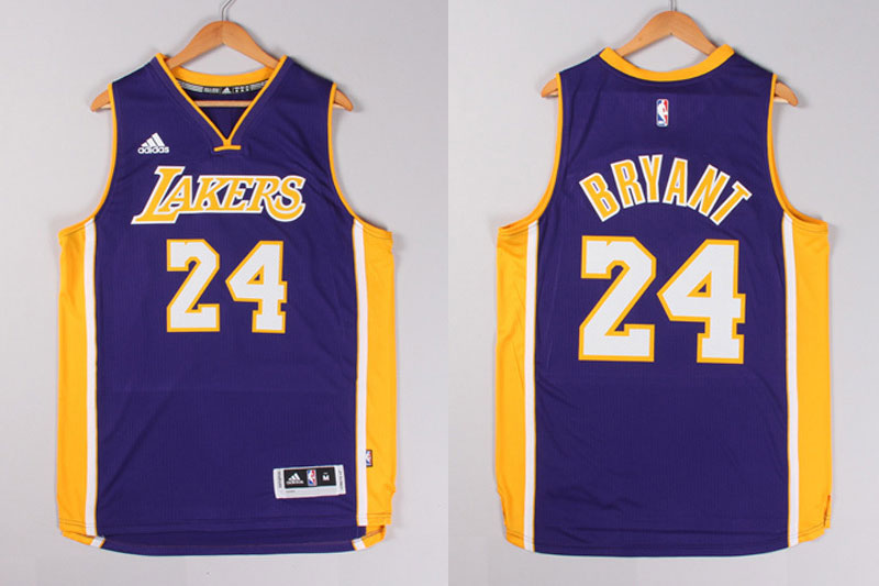 2014 2015  NBA Los Angeles Lakers 24 Kobe Bryant New Revolution 30 Swingman Purple Jerseys