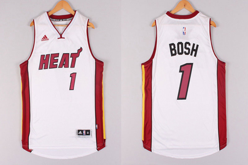 2014 2015  NBA Miami Heat 1 Chris Bosh New Revolution 30 Swingman White Jersey