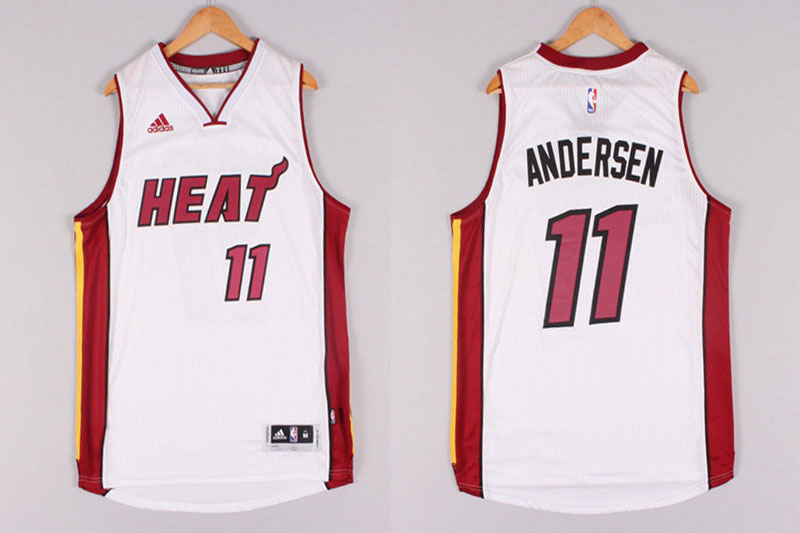2014 2015  NBA Miami Heat 11 Chris Andersen New Revolution 30 Swingman White Jersey