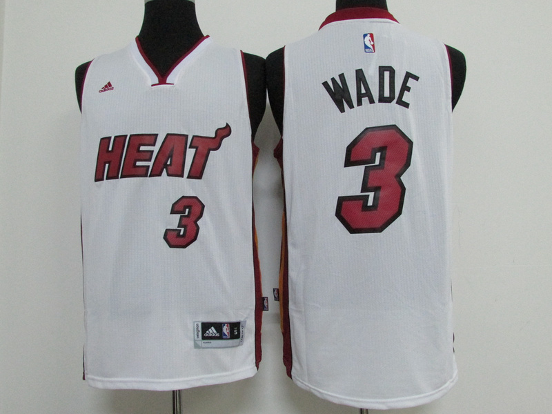 2014 2015  NBA Miami Heat 3 Dwyane Wade New Revolution 30 Swingman White Jerseys