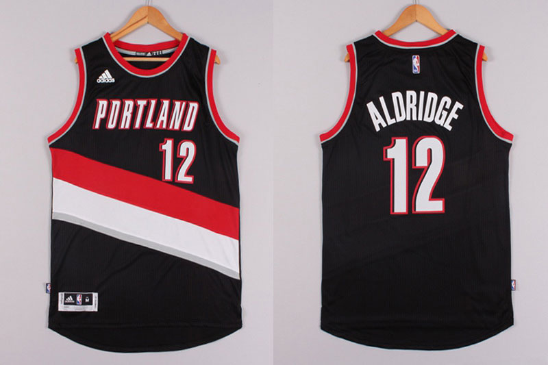 2014 2015  NBA Portland Trail Blazers 12 Lamarcus Aldridge New Revolution 30 Swingman Black jerseys