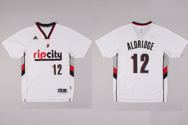 2014 2015  NBA Portland Trail Blazers 12 Lamarcus Aldridge New Revolution 30 Swingman Rip City White jerseys