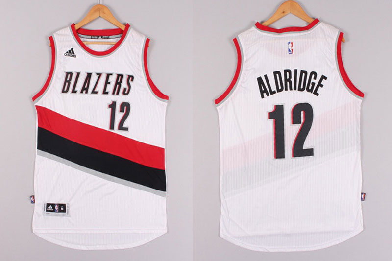 2014 2015  NBA Portland Trail Blazers 12 Lamarcus Aldridge New Revolution 30 Swingman White jerseys