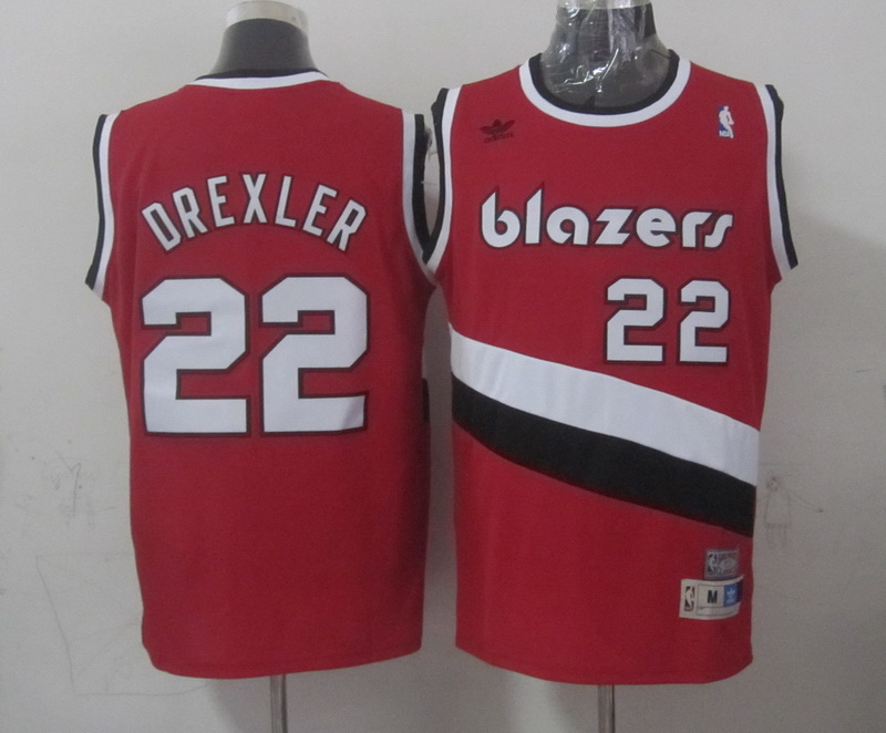 2014 2015  NBA Portland Trail Blazers 22 Clyde Drexler  New Revolution 30 Swingman Red Jersey