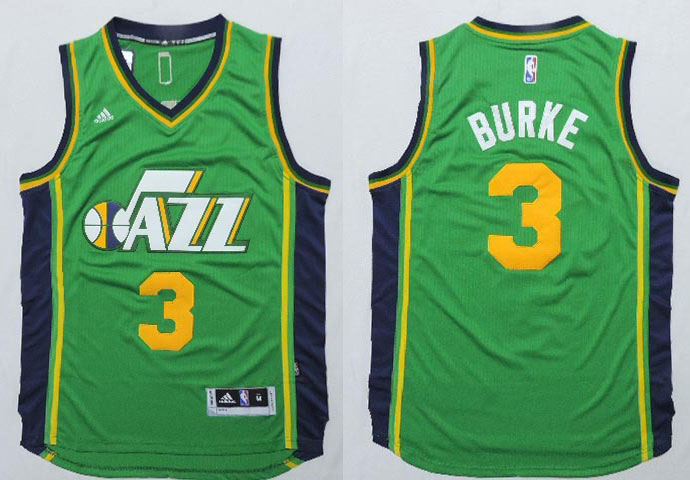 2014 2015  NBA Utah Jazz 3 Trey Burke Gordon Hayward New Revolution 30 Swingman Navy Green Jersey