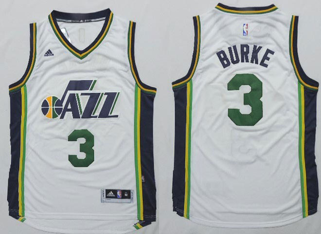 2014 2015  NBA Utah Jazz 3 Trey Burke Gordon Hayward New Revolution 30 Swingman Navy White Jersey