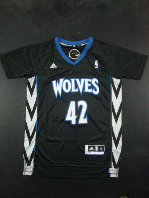 2014  NBA Minnesota Timberwolves 42 Kevin Love Revolution 30 Swingman Alternate Black Jerseys With Sleeve