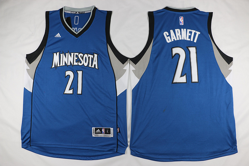 2015   2016  NBA Minnesota Timberwolves 21 Kevin Garnett Jersey New Revolution 30 Swingman Road Blue Jersey