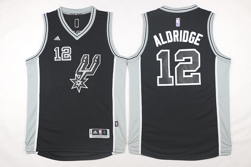 2015   2016  NBA San Antonio Spurs 12 Lamarcus Aldridge New Revolution 30 Swingman Road Black Jersey