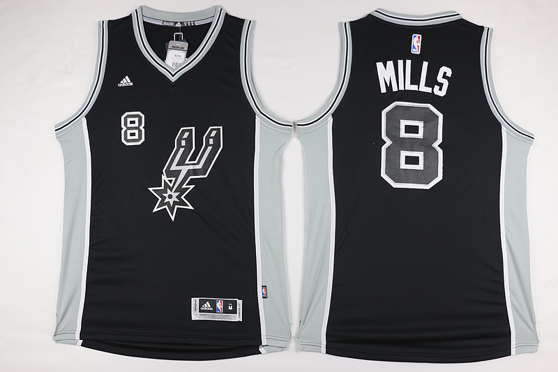 2015   2016  NBA San Antonio Spurs 8 Patrick Mills New Revolution 30 Swingman Road Black Jersey