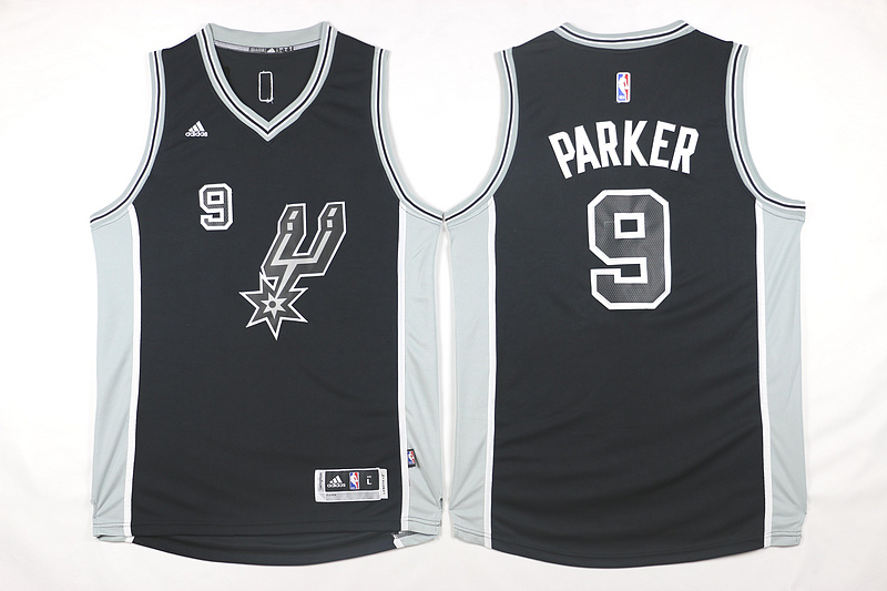 2015   2016  NBA San Antonio Spurs 9 Tony Parker New Revolution 30 Swingman Road Black Jersey