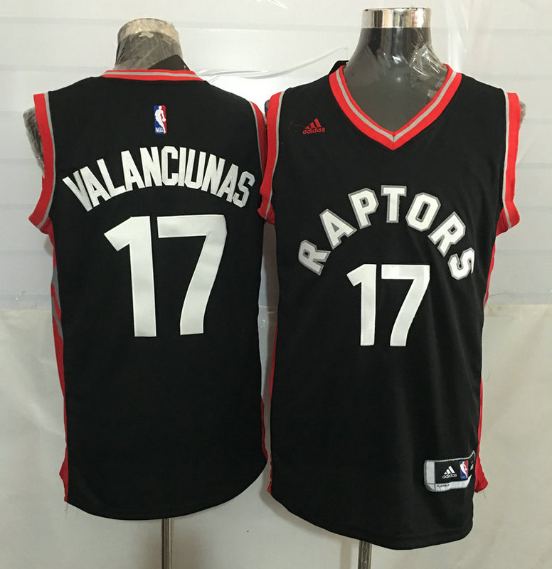 2015   2016  NBA Toronto Raptors 17 Jonas Valanciunas New Revolution 30 Swingman Black Jersey